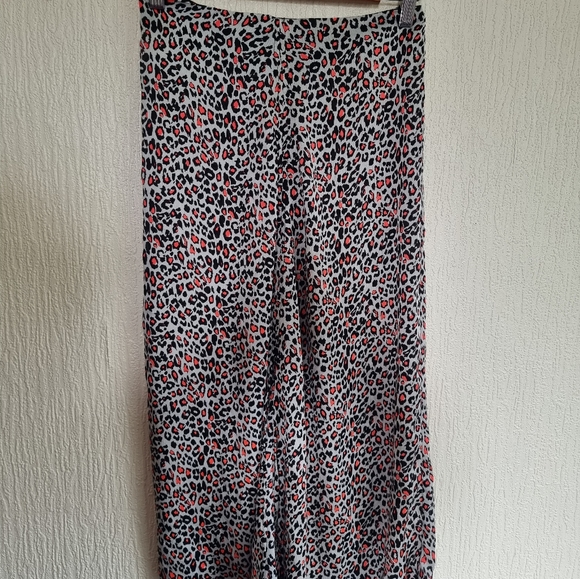 Zara Midi Animal Leopard Print Slip Skirt Grey Pink Boho Chiffon Size XS - Picture 4 of 7